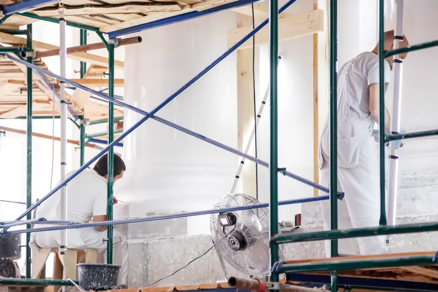 Interior painting and floor protection in a Cape Coral home