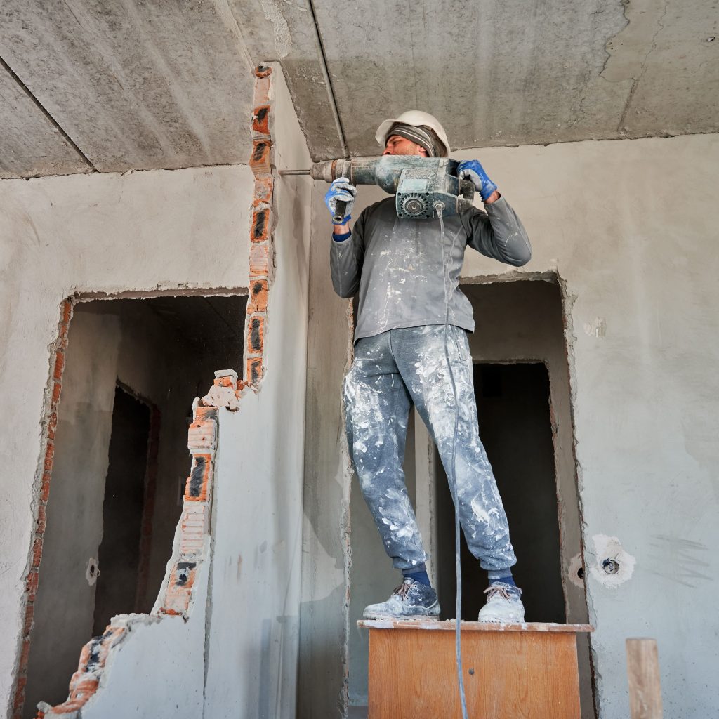 Selective interior demolition during a commercial renovation